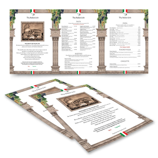 Flat Creased Menus